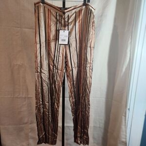 Marina Rinaldi Multicolor Camel Striped Trousers